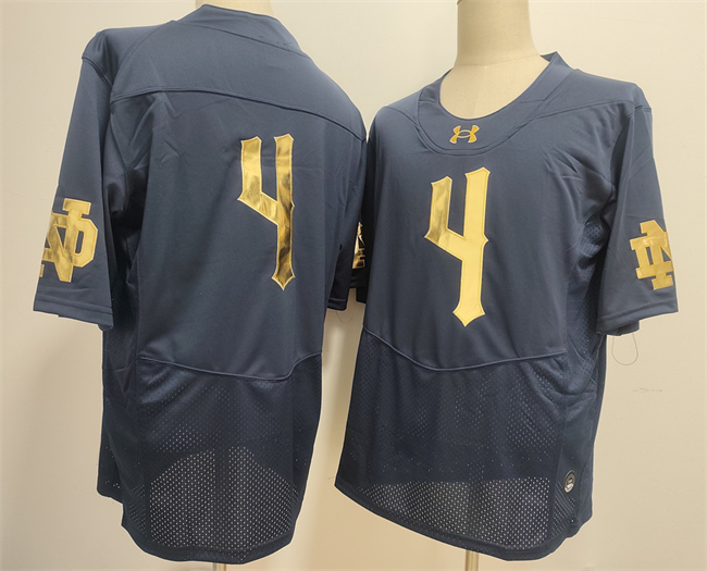 Men's Notre Dame Fighting Irish #4 Jeremiyah Love Navy Limited Stitched Jersey